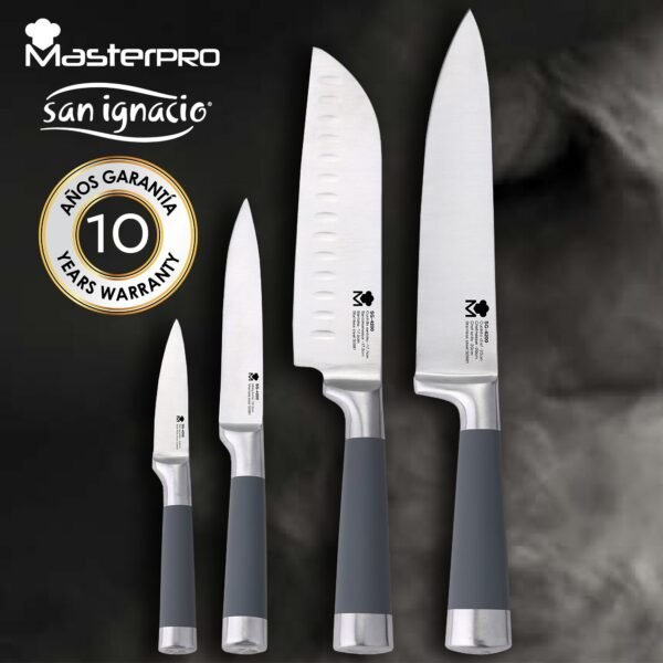 Jamonero BERGNER Masterpro 62 x 19,5 x 3,3 cm con set de 4 cuchillos de cocina San Ignacio Masterpro - Imagen 2