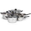 San Ignacio Set Batería de cocina de 8 piezas acero inoxidable + 3 sartenes Ø16/20/24 cm aluminio prensado, aptas para inducción - Imagen 2