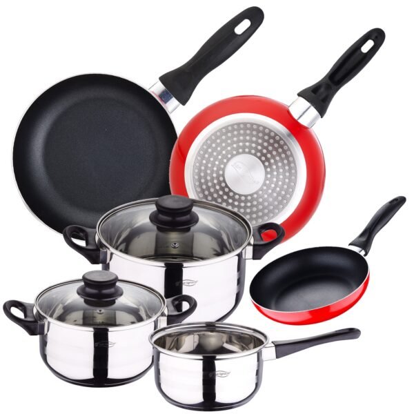 San Ignacio Juego de Batería de cocina de 5 piezas + 3 sartenes 16/20/24 cm SAN IGNACIO