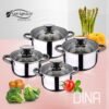 Bateria de cocina 8 piezas SAN IGNACIO Dina de acero inoxidable con juego de sartenes (18/22/26 cm) SAN IGNACIO Jolie de aluminio forjado - Imagen 4