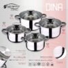 Bateria de cocina 8 piezas SAN IGNACIO Dina de acero inoxidable con juego de sartenes (18/22/26 cm) SAN IGNACIO Jolie de aluminio forjado - Imagen 3