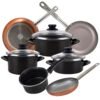 Bateria de cocina 7 piezas MAGEFESA Kenia de acero vitrificado con juego de sartenes (18/22/26 cm) SAN IGNACIO Optimum Plus en aluminio prensado