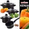 Bateria de cocina 7 piezas MAGEFESA Kenia de acero vitrificado con juego de sartenes (18/22/26 cm) SAN IGNACIO Optimum Plus en aluminio prensado - Imagen 4