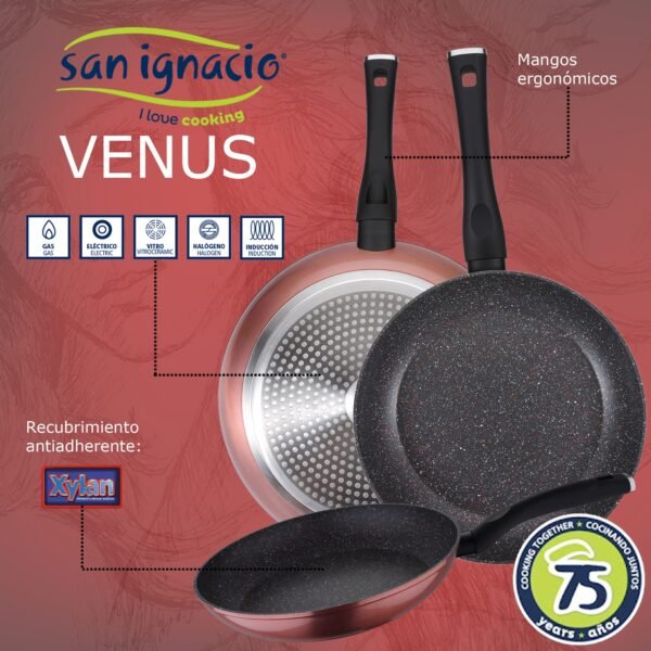 Pack de 3 sartenes ø20/24 y 28 cms + batería de cocina de 8pc en acero inoxidable - Imagen 3