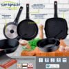 Juego de 4 sartenes + Wok + Sarten asador San Ignacio. - Imagen 3