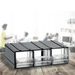 Unidad de almacenaje modular en plástico L192xP148xH63 mm con 3 cajones transparentes