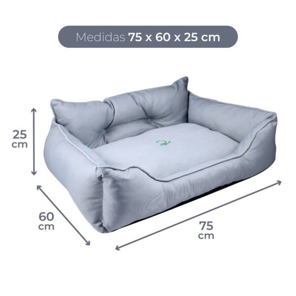 CAMA PARA MASCOTA 75X60X25CM POLIESTER GRIS BENETTON BE - Imagen 2