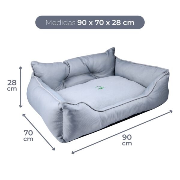 CAMA PARA MASCOTA 90X70X28CM POLIESTER GRIS BENETTON BE - Imagen 2