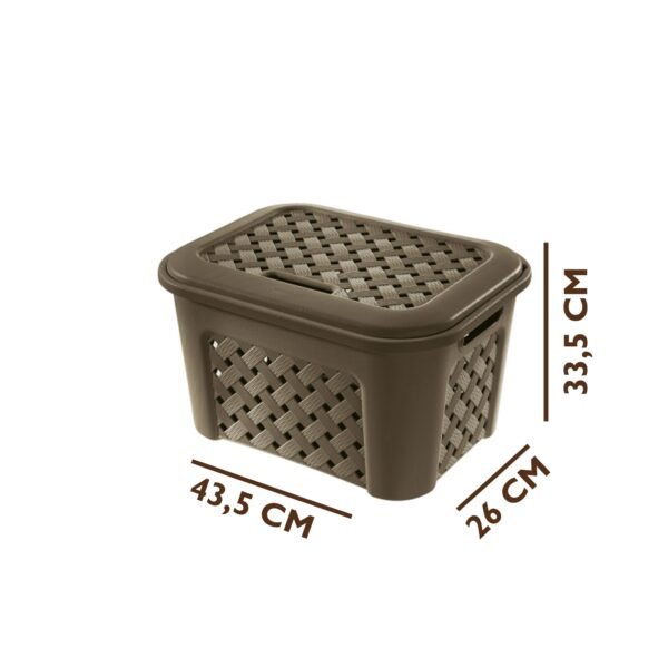 Cesta pequeña Arianna con tapa modelo Wengé - Imagen 3