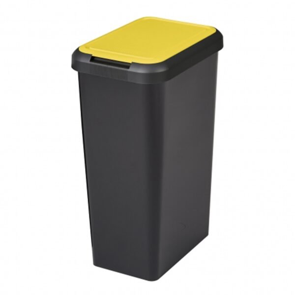 Papelera Touch&lift 45 Litros color negro con tapa amarilla
