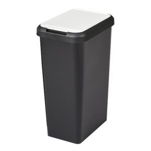 Papelera Touch&lift 45 litros color negro con tapa blanca