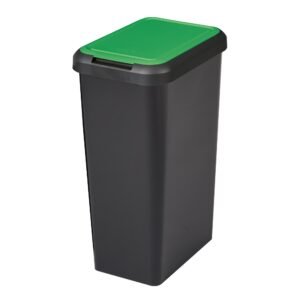 Papelera Touch&lift 45 litros color negro con tapa verde