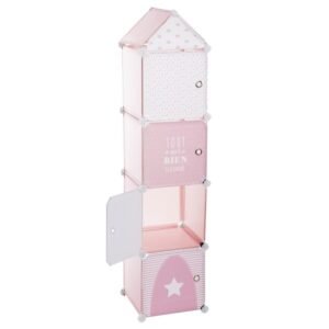COLUMNA ESTANTERÍA DE ALMACENAMIENTO EN COLOR ROSA/L. 34 x D. 31,5 x H. 139 cm