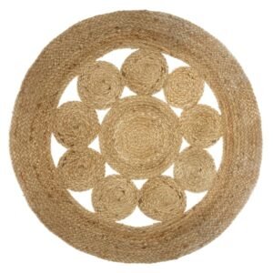 ALFOMBRA CALADA EN YUTE  D80CM|D. 80 x H. 0,5 cm