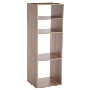 ESTANTERÍA CUN 4 COMPARTIMENTOS DE MADERA NATURAL