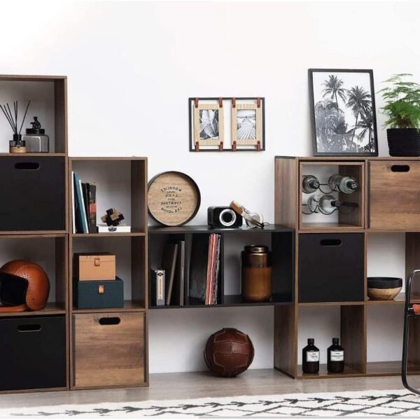 ESTANTERÍA MIX CON 3 COMPARTIMENTOS DE MADERA INDUSTRIAL - Imagen 2