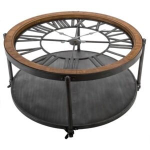 MESA DE CENTRO CHRONO DE METAL CON PÉNDULO