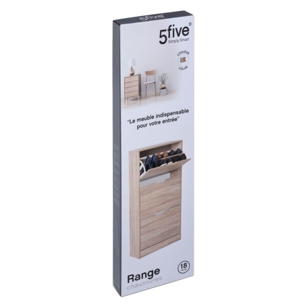 Almacenamiento para zapatos 3 cajones en madera marrón - Imagen 2