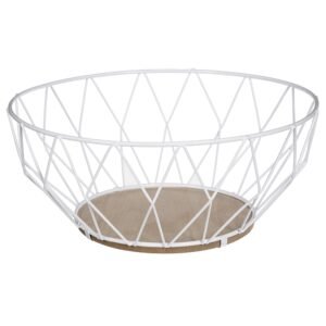 Cesto-frutero  forma diamante blanco 28 cm