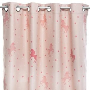 Cortina opaca infantil 'unicornio' rosa