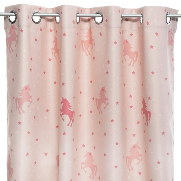 Cortina opaca infantil 'unicornio' rosa