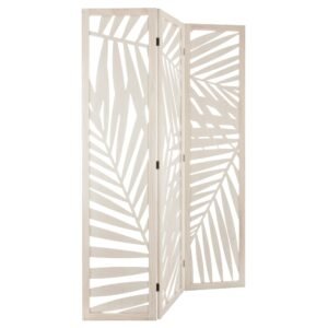 Biombo 'Feuille', madera, blanco de 170 cm