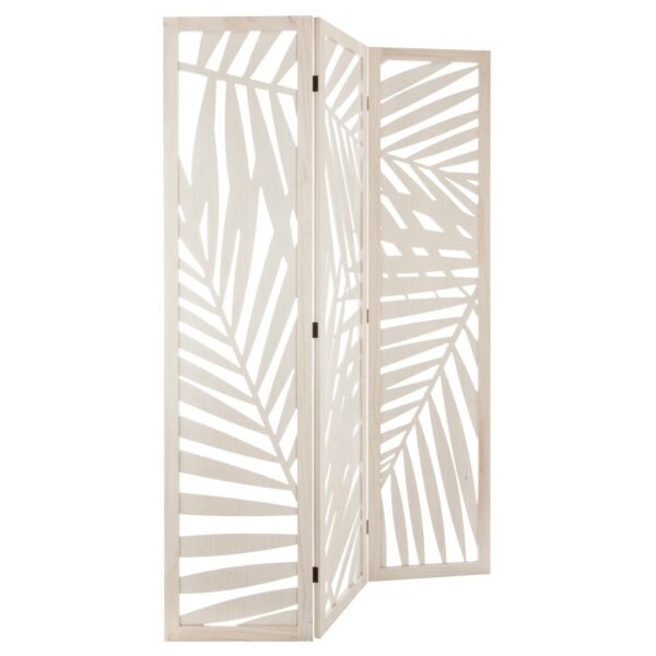 Biombo 'Feuille', madera, blanco de 170 cm