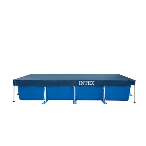 Cubierta de piscina rectangular 4,50x2,2m tubular azul noche