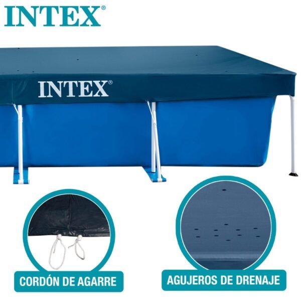Cubierta de piscina rectangular 4,50x2,2m tubular azul noche - Imagen 3
