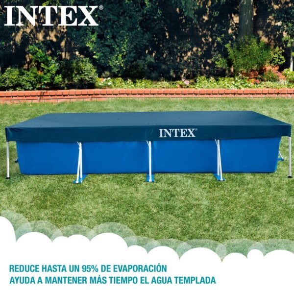 Cubierta de piscina rectangular 4,50x2,2m tubular azul noche - Imagen 4