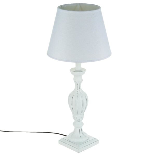 Lámpara DROIT MDF ET Lino 'RENZO' BLANC H.54,5