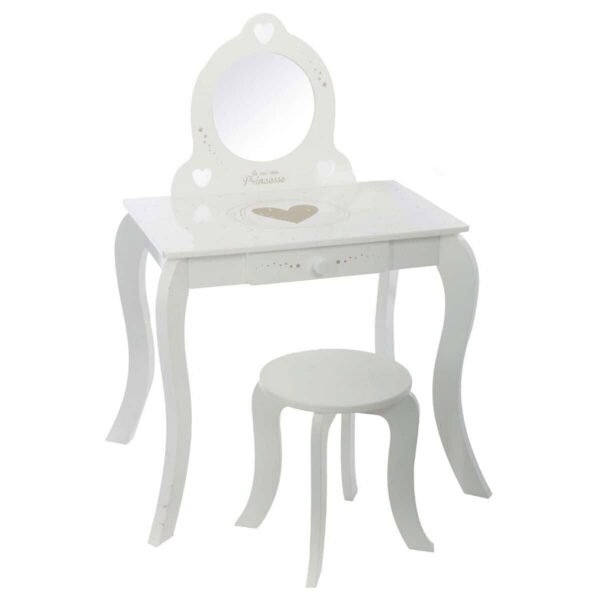 TOCADOR + TABURETE INFANTIL PERFECTO PARA MAQUILLARTE O DISFRAZARTE. - 71,5 x 50,5 x 91 cm /  38 x 38 x 33 cm.