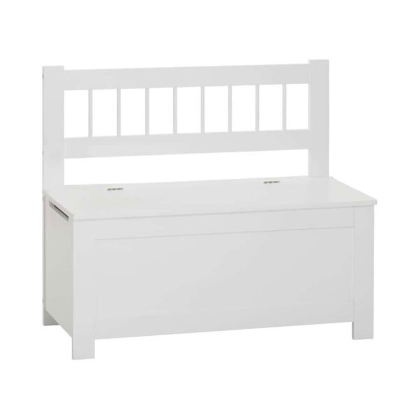 BANCO DE ALMACENAMIENTO ARCÓN INFANTIL DE MADERA BLANCA - 74,5 x 34 x 64cm