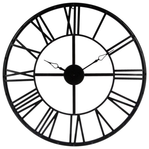 RELOJ DE METAL NEGRO VINTAGE PARA DECORACIÓN D. 69,5 x P. 4cm