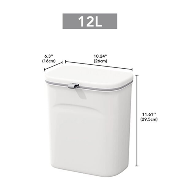 Cubo de basura multifuncional para puerta o pared 12L - Imagen 2