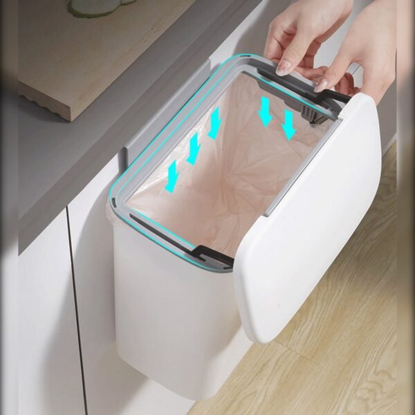 Cubo de basura multifuncional para puerta o pared 12L - Imagen 3