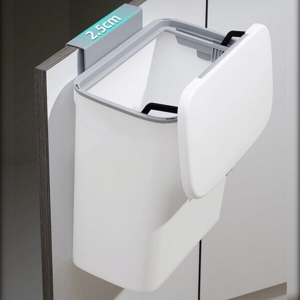 Cubo de basura multifuncional para puerta o pared 12L - Imagen 4