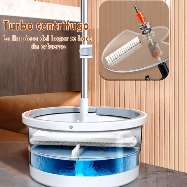 Fregona autolimpiante con mango ajustable y cubo para escurrir - Imagen 4