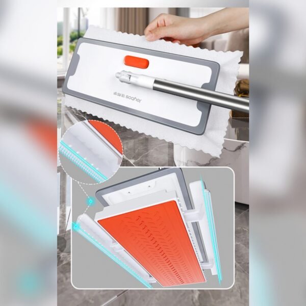 Fregona - mopa plana giratoria para la limpieza del suelo 2 en 1. - Imagen 3