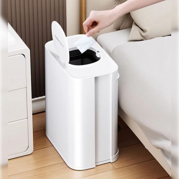 Cubo de basura de 15,9l con tapa y pedal de manos libres joybos - Imagen 4