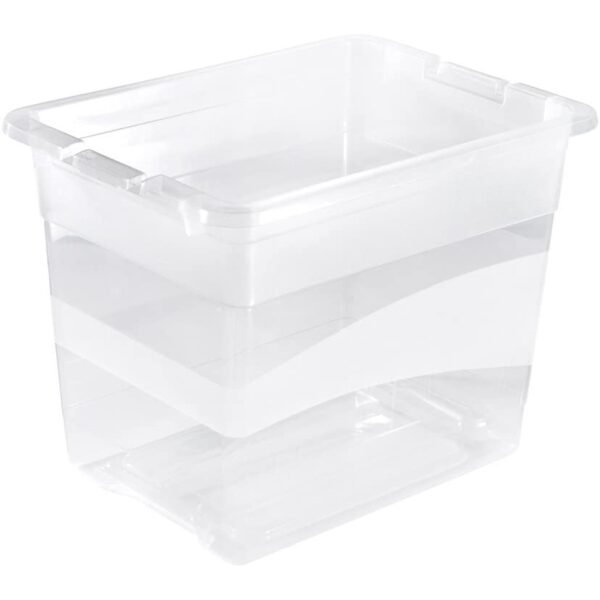 Cubo de almacenaje con Tapa, Plástico, Transparente, 24 l - Imagen 3