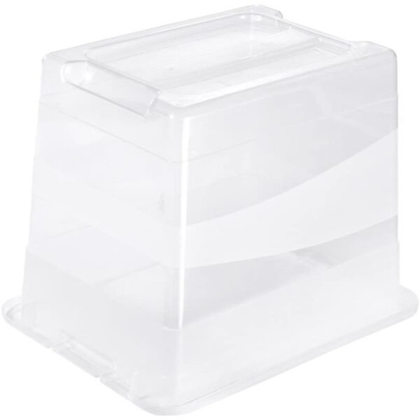 Cubo de almacenaje con Tapa, Plástico, Transparente, 24 l - Imagen 4