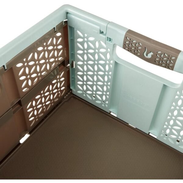 Robusta Caja Plegable con asas Suaves, 48x34,5x23,5 cm, 32 l, Lea, Azul y marrón - Imagen 4