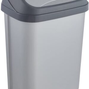 keeeper Cubo de Basura con Tapa Basculante, 10 l Plateado, gama Swantje