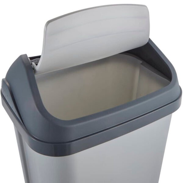 keeeper Cubo de Basura con Tapa Basculante, 25 l Plateado, gama Swantje - Imagen 4