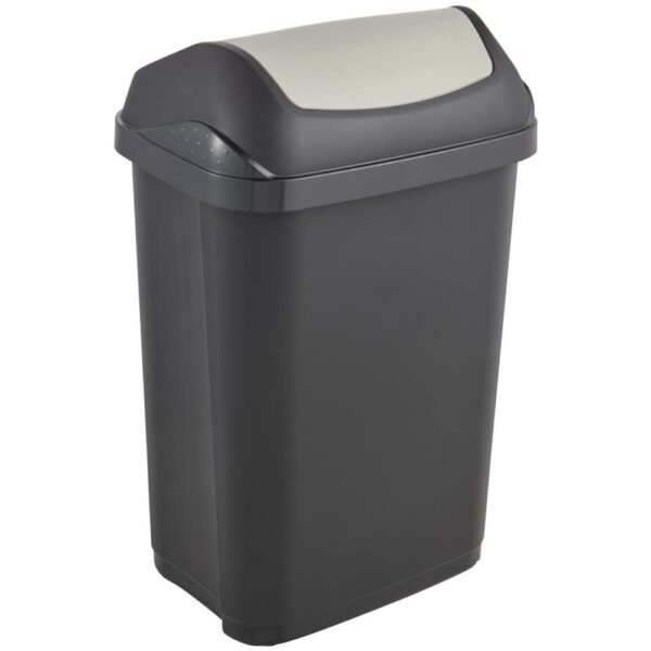 keeeper Cubo de Basura con Tapa Basculante, 25 l Gris grafito, gama Swantje - Imagen 2
