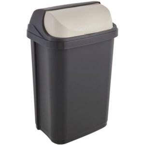 Cubo de Basura con Tapa Deslizante, 25 l, Rasmus, Gris grafito