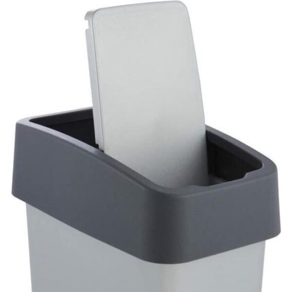 Cubo de la Basura Premium con Tapa Abatible, Tacto suave, 25 l, Magne, Plateado - Imagen 4