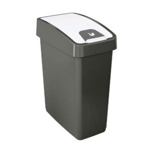 Cubo de la Basura Premium con Tapa Abatible, Tacto suave, 25 l, Magne, Gris grafito