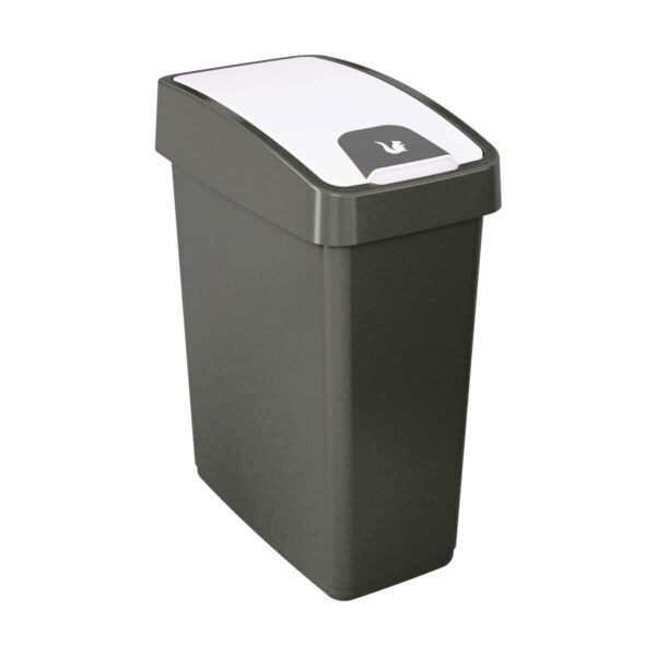 Cubo de la Basura Premium con Tapa Abatible, Tacto suave, 25 l, Magne, Gris grafito
